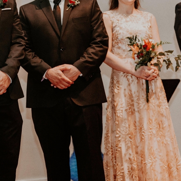 EUC Tahari Arthur Levine Embroidered A-Line Dress - Picture 2 of 3